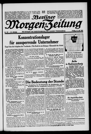 Berliner Morgen-Zeitung vom 14.07.1933