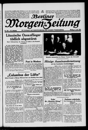 Berliner Morgen-Zeitung vom 17.07.1933