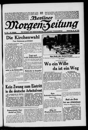 Berliner Morgen-Zeitung vom 20.07.1933