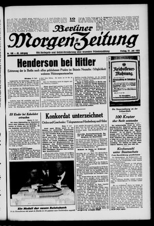 Berliner Morgen-Zeitung vom 21.07.1933