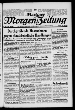 Berliner Morgen-Zeitung vom 23.07.1933