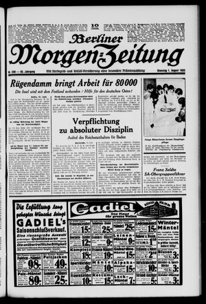 Berliner Morgen-Zeitung vom 01.08.1933