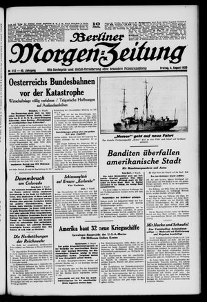 Berliner Morgen-Zeitung on Aug 4, 1933
