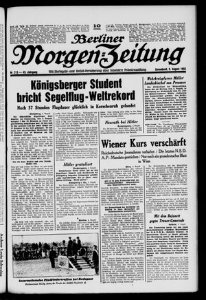 Berliner Morgen-Zeitung vom 05.08.1933