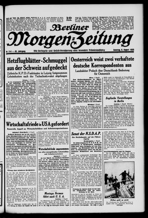 Berliner Morgen-Zeitung vom 06.08.1933