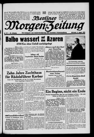 Berliner Morgen-Zeitung on Aug 9, 1933