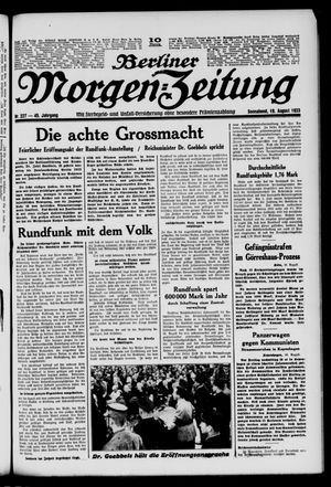 Berliner Morgen-Zeitung vom 19.08.1933
