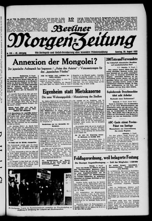 Berliner Morgen-Zeitung vom 20.08.1933