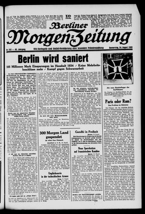 Berliner Morgen-Zeitung vom 24.08.1933