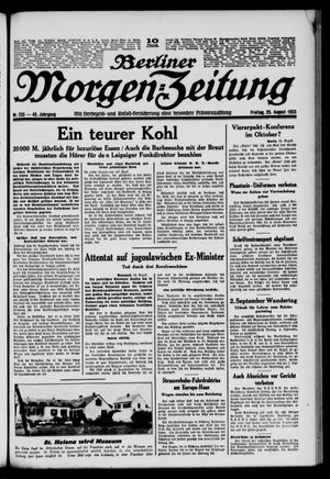 Berliner Morgen-Zeitung vom 25.08.1933