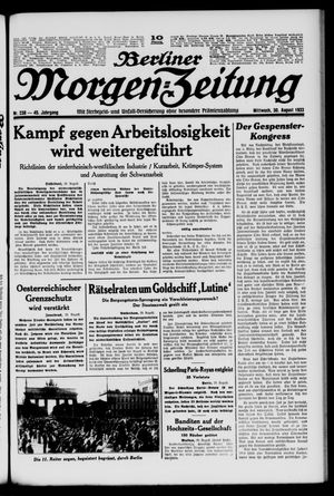 Berliner Morgen-Zeitung vom 30.08.1933