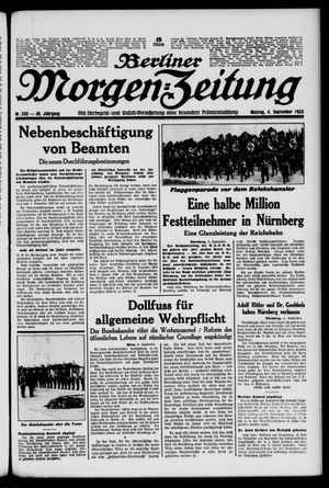 Berliner Morgen-Zeitung vom 04.09.1933