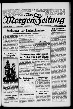Berliner Morgen-Zeitung vom 10.09.1933