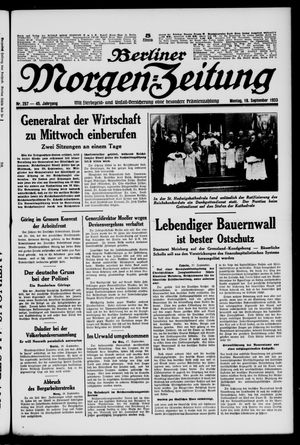 Berliner Morgen-Zeitung vom 18.09.1933