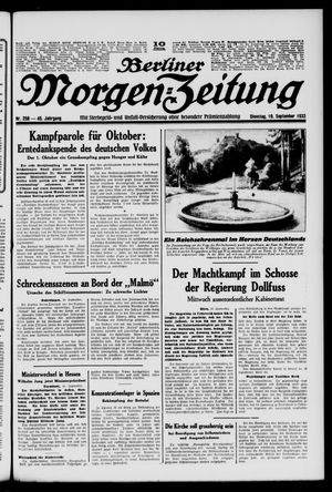 Berliner Morgen-Zeitung vom 19.09.1933