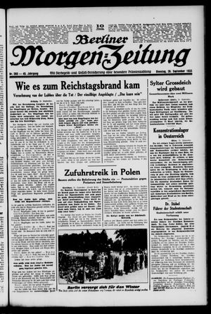 Berliner Morgen-Zeitung vom 26.09.1933
