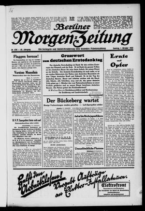 Berliner Morgen-Zeitung vom 01.10.1933