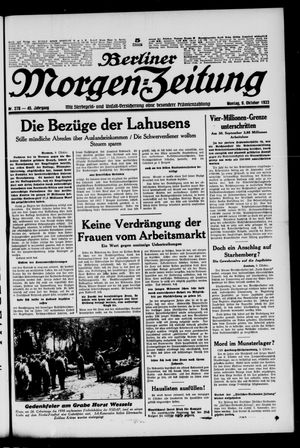 Berliner Morgen-Zeitung on Oct 9, 1933