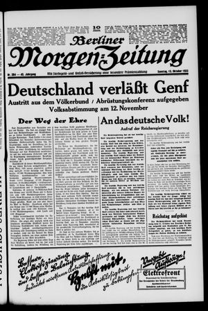 Berliner Morgen-Zeitung vom 15.10.1933