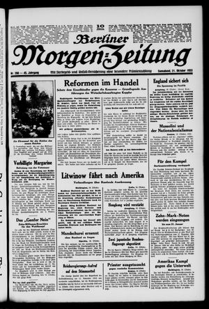 Berliner Morgen-Zeitung vom 21.10.1933