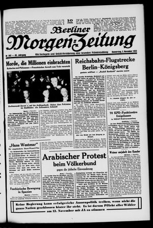 Berliner Morgen-Zeitung on Nov 2, 1933