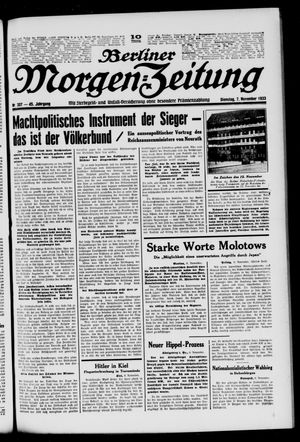 Berliner Morgen-Zeitung vom 07.11.1933