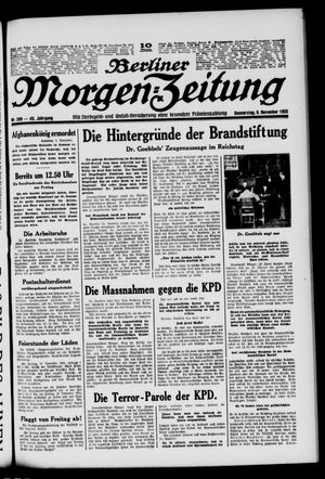 Berliner Morgen-Zeitung vom 09.11.1933
