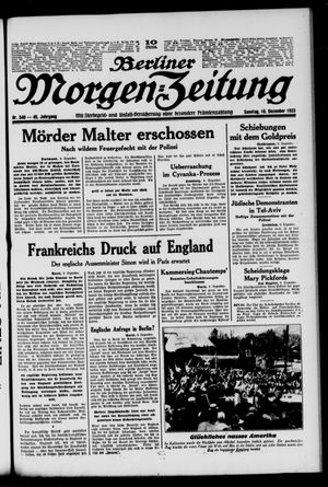 Berliner Morgen-Zeitung vom 10.12.1933