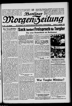 Berliner Morgen-Zeitung vom 17.12.1933