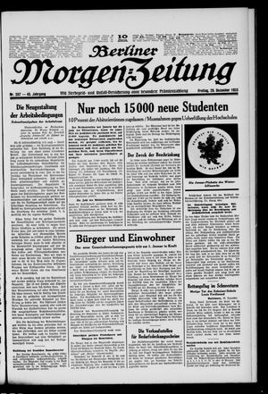 Berliner Morgen-Zeitung vom 29.12.1933