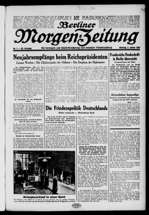 Berliner Morgen-Zeitung vom 02.01.1934
