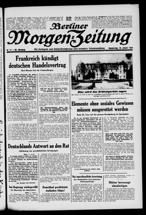Berliner Morgen-Zeitung vom 18.01.1934