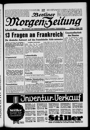 Berliner Morgen-Zeitung vom 04.02.1934