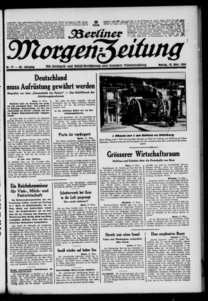 Berliner Morgen-Zeitung vom 19.03.1934