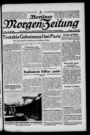 Berliner Morgen-Zeitung vom 16.04.1934