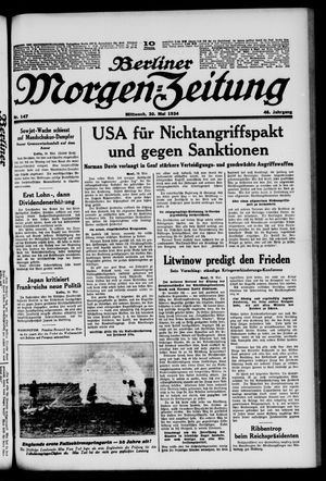 Berliner Morgen-Zeitung vom 30.05.1934