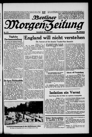 Berliner Morgen-Zeitung vom 23.06.1934