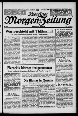 Berliner Morgen-Zeitung vom 27.06.1934