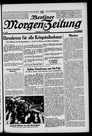 Berliner Morgen-Zeitung vom 15.07.1934