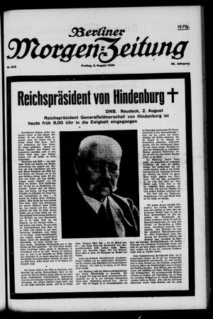 Berliner Morgen-Zeitung vom 03.08.1934