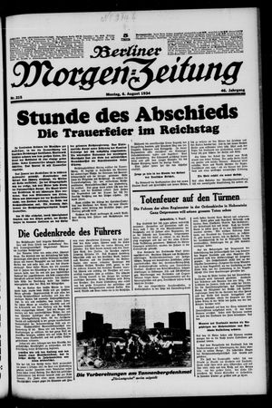 Berliner Morgen-Zeitung vom 06.08.1934