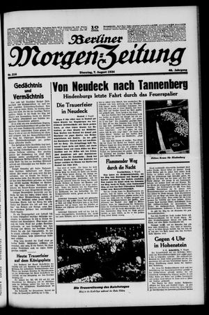 Berliner Morgen-Zeitung vom 07.08.1934