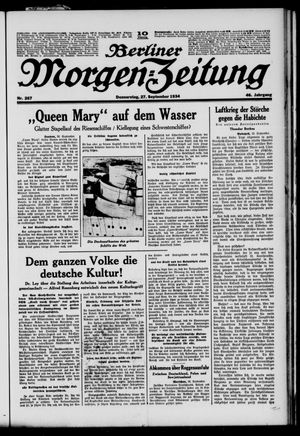 Berliner Morgen-Zeitung vom 27.09.1934