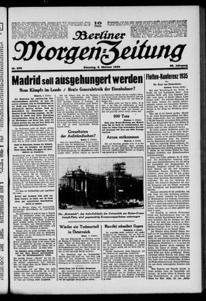 Berliner Morgen-Zeitung vom 09.10.1934