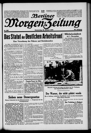 Berliner Morgen-Zeitung vom 25.10.1934
