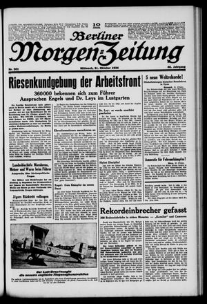 Berliner Morgen-Zeitung vom 31.10.1934