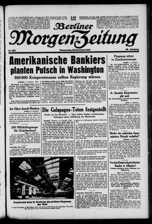 Berliner Morgen-Zeitung vom 22.11.1934