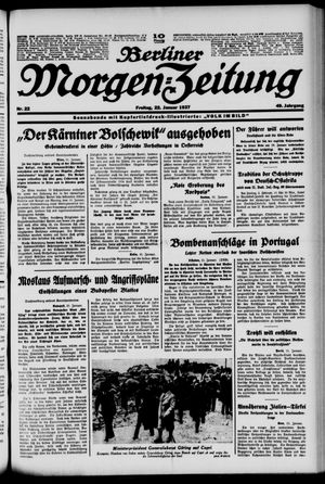 Berliner Morgen-Zeitung vom 22.01.1937