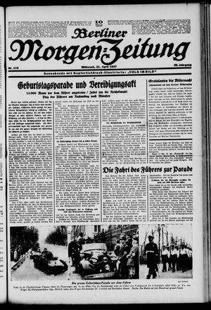 Berliner Morgen-Zeitung vom 21.04.1937