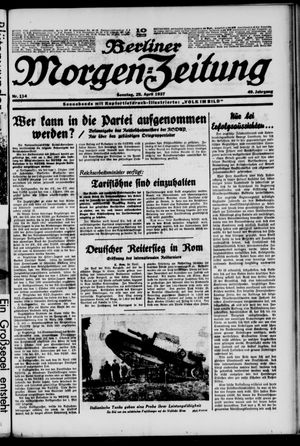 Berliner Morgen-Zeitung vom 25.04.1937